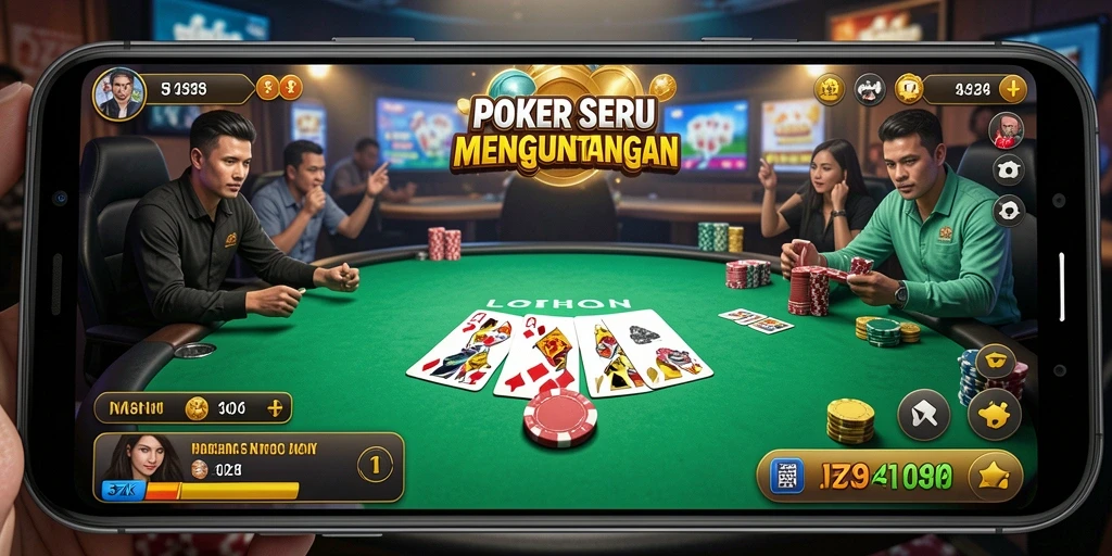 Screenshot gameplay 5ZK yang menampilkan serunya bermain poker.