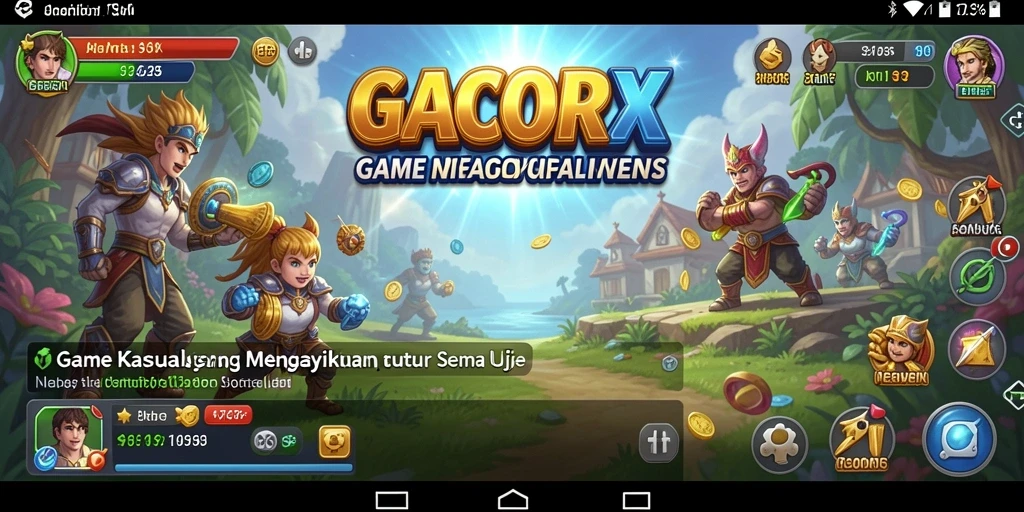 Screenshot utama GACORX menampilkan gameplay yang menampilkan berbagai level kasual.