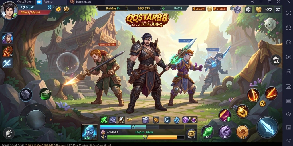 Screenshot gameplay QQSTAR88 yang menampilkan aksi seru karakter di dunia fantasi.