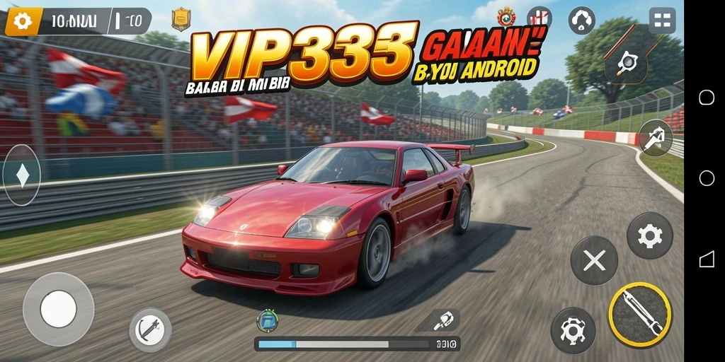 Screenshot gameplay VIP333 yang menunjukkan aksi balapan seru.